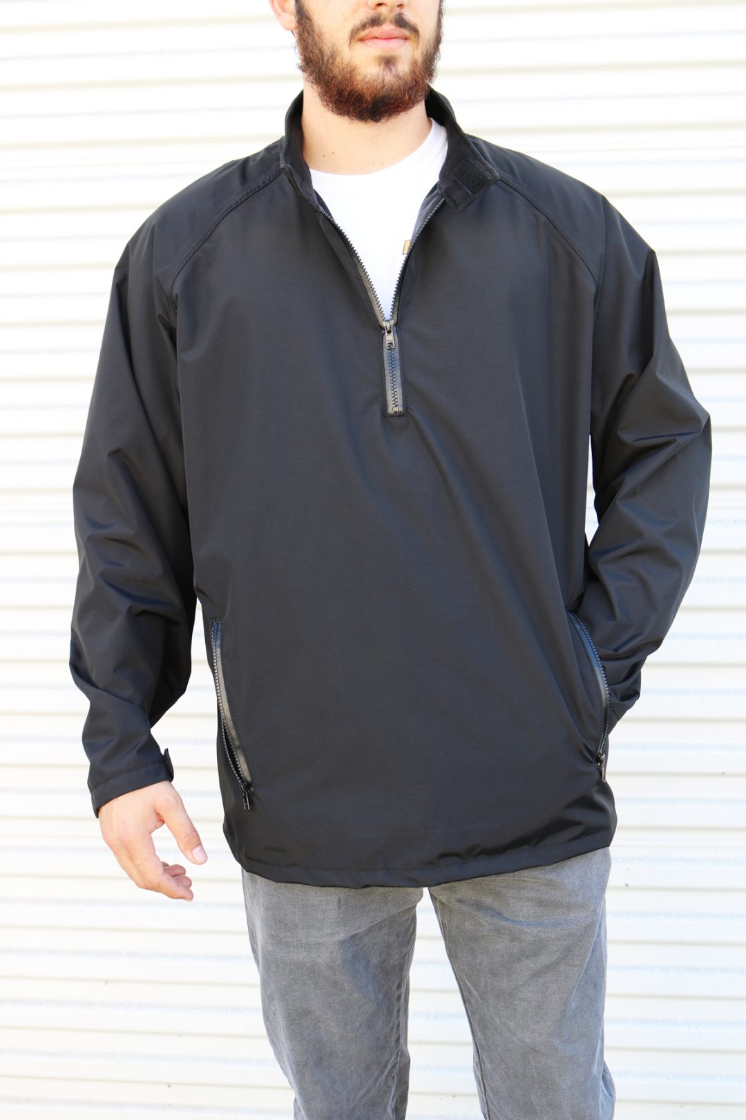 men's quarter zip rain jacket